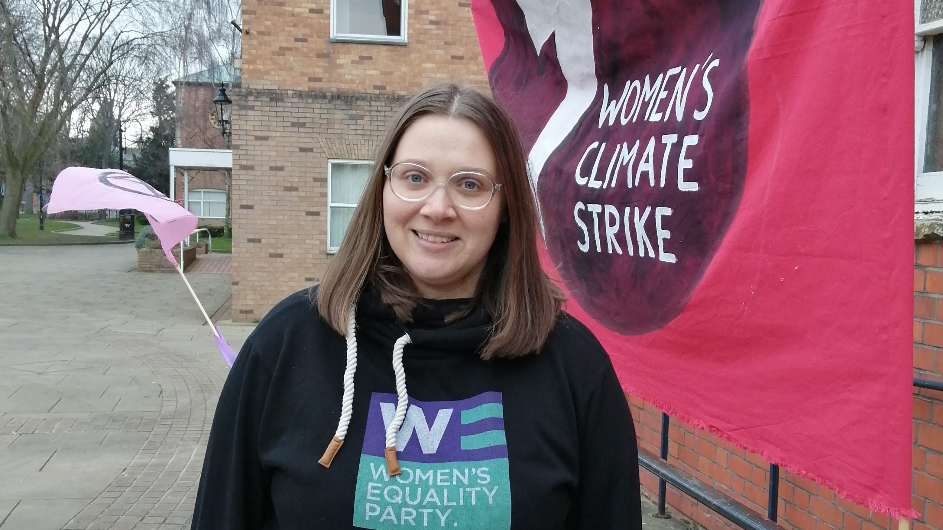 Hanna at the Women's Climate Strike in Wrexham